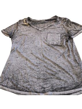 Peace and pearls grey burnout T-shirt size large